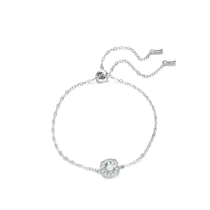 S925 Sterling Silver Moissanite Bracelet with Simple Pull-Out Design, Versatile and Adjustable. A women's jewelry piece with a minimalist pull-out design.