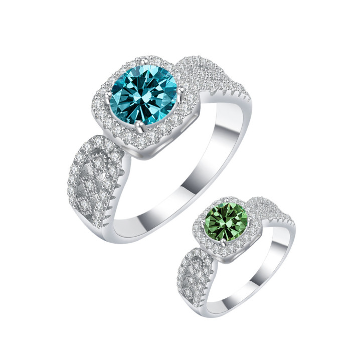S925 Moissanite Lace Princess Square Bag Ring Wide Band Luxury Ring Engagement Diamond Small Square Edge Ring