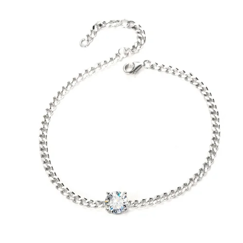 New S925 sterling silver moissanite minimalist and elegant versatile bracelet, perfect for girlfriends.
