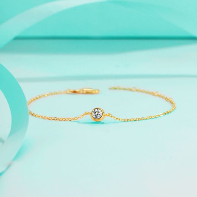 Moissanite round bag bracelet for women, S925 sterling silver bubble bracelet, simple and unique single bead, fashionable and light luxury bracelet.