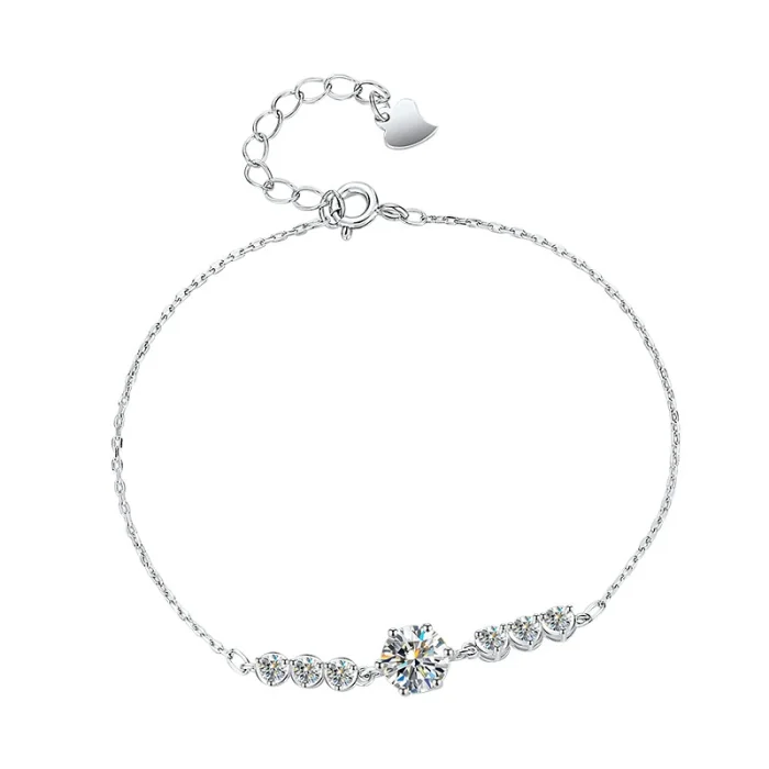 S925 Sterling Silver Moissanite Simple Bracelet, Stylish and Versatile Jewelry