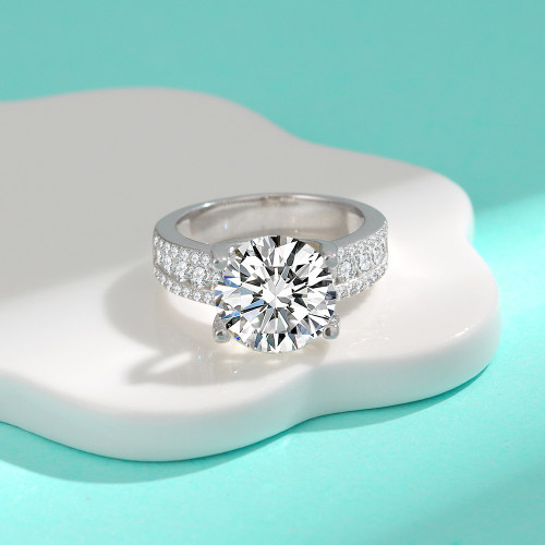 S925 Luxury Inlaid Bull Head Moissanite Ring, Exquisitely Hand-Set Full Diamond Ring