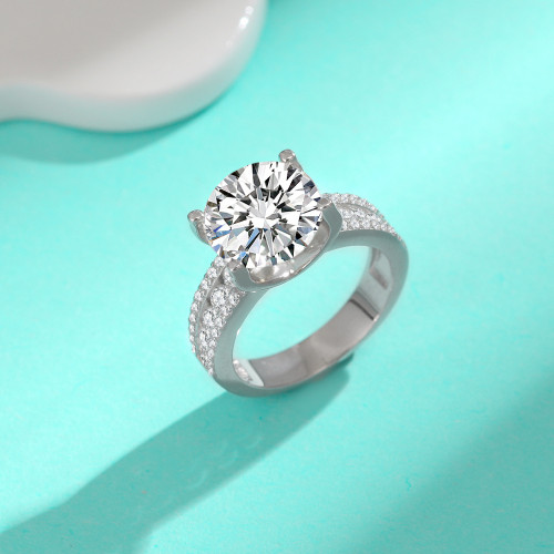 S925 Luxury Inlaid Bull Head Moissanite Ring, Exquisitely Hand-Set Full Diamond Ring