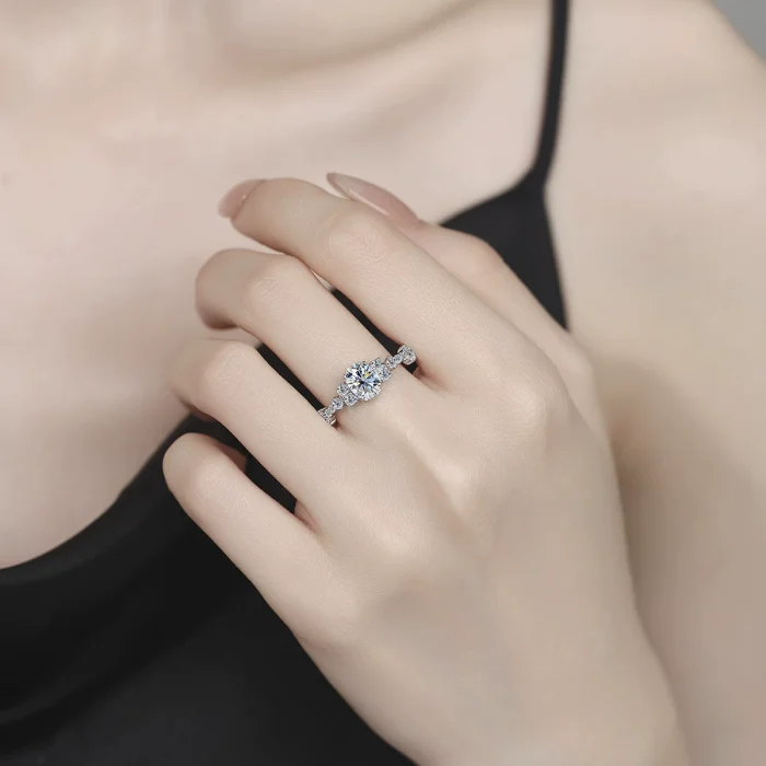 S925 Sterling Silver Moissanite Ring for Women, European and American Style, Moissanite Diamond Ring, Engagement Ring