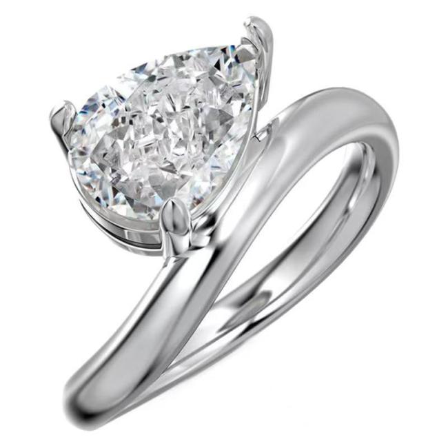 S925 Sterling Silver Moissanite Teardrop Ring for Women - Luxurious and Stylish Pear-Shaped Ring