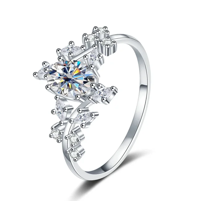 S925 Sterling Silver Moissanite Oval Ring for Women: Simple, Versatile, Stylish, and Luxurious Jewelry