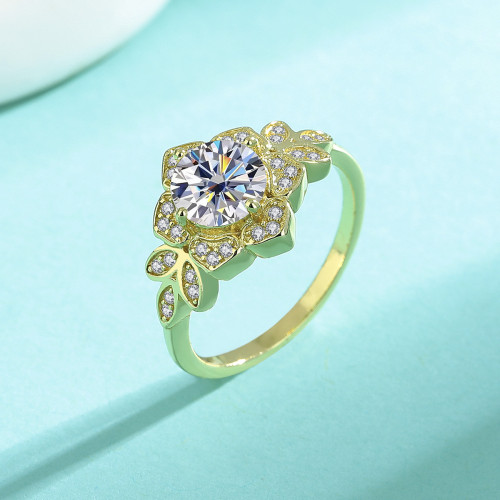 S925 Sterling Silver Moissanite Zircon Ring, High-End Fashionable and Elegant Finger Jewelry
