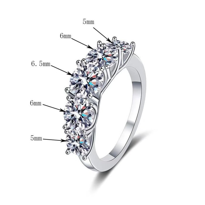 S925 Sterling Silver Moissanite Colored Diamond Ring, Fashionable and Versatile Full-Pavé Ring