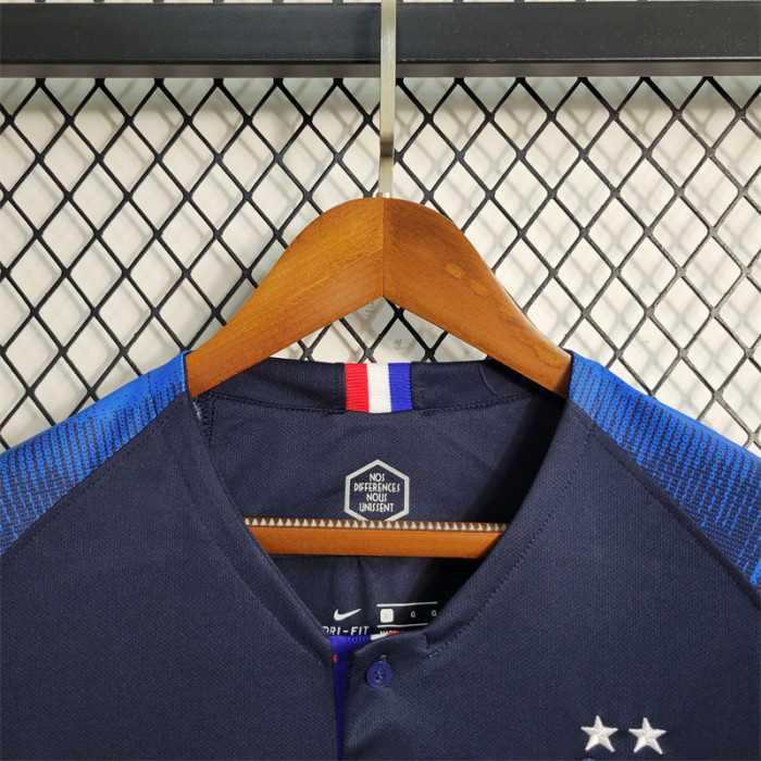 Retro France Home Jersey 2018 World Cup Football Kit Soccer Shirt