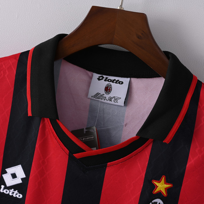 Retro AC Milan Home Jersey 1995-96 Football Kit Soccer Shirt