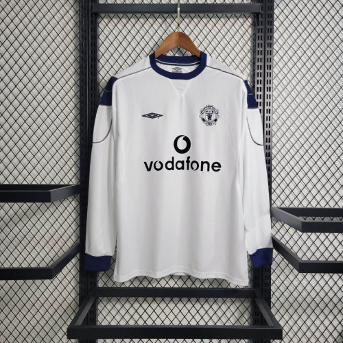 Retro Manchester United Away Jersey 1999/00 Long Sleeves Football Kit Soccer Shirt