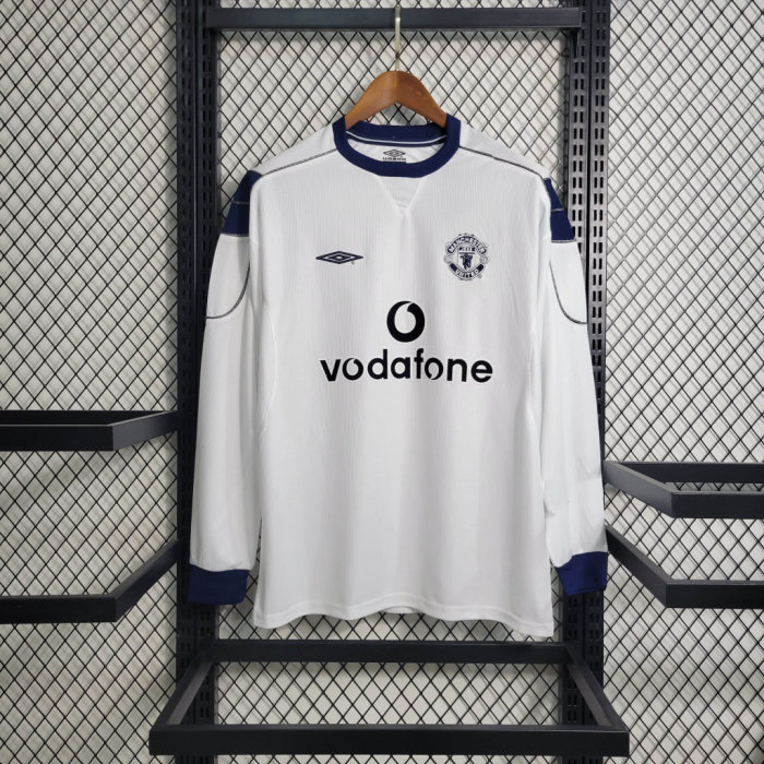 Retro Manchester United Away Jersey 1999/00 Long Sleeves Football Kit Soccer Shirt