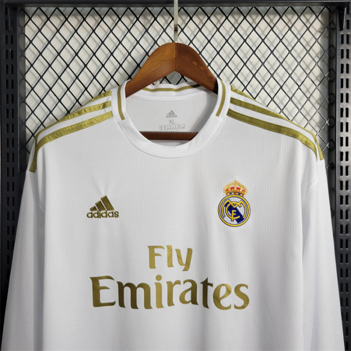 Retro Real Madrid Home Jersey 2019/20 Long Sleeves Football Kit Soccer Shirt