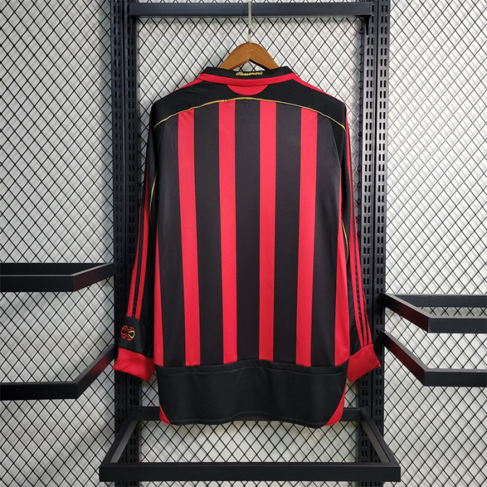 Retro AC Milan Home Jersey 2006/07 Long Sleeves Football Kit Soccer Shirt