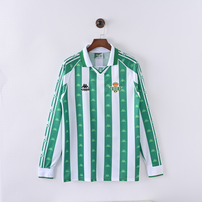 Retro Real Betis Home Jersey 1995/97 Long Sleeves Football Kit Soccer Shirt