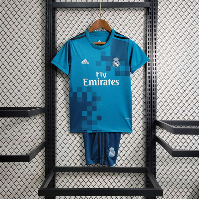 Retro Kids Real Madrid Third Jersey 2017/18 Football Kit Soccer Shirt