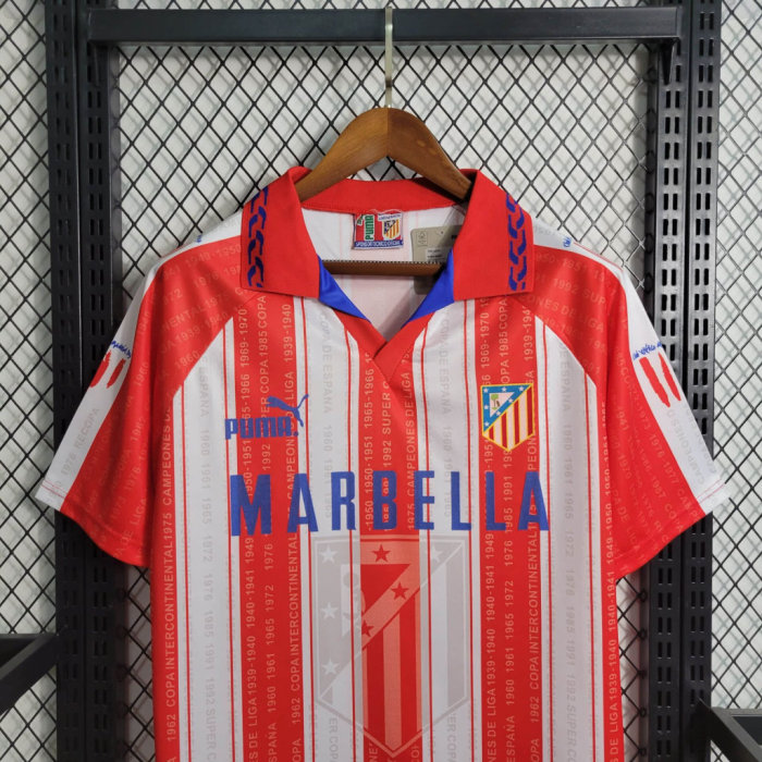 Retro Atletico Madrid Home Jersey 1995/96 Football Kit Soccer Shirt