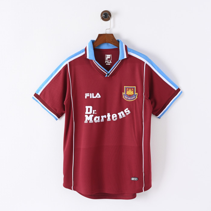 Retro West Ham United Home Jersey 1999-01 Football Kit Soccer Shirt