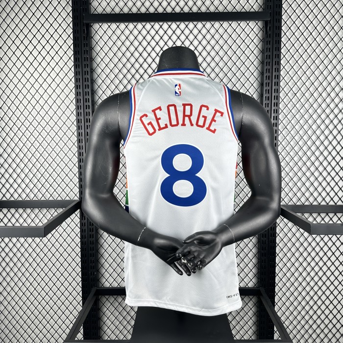 Philadelphia 76ers Jersey 24/25 Paul George #8 Basketball Jersey City Edition