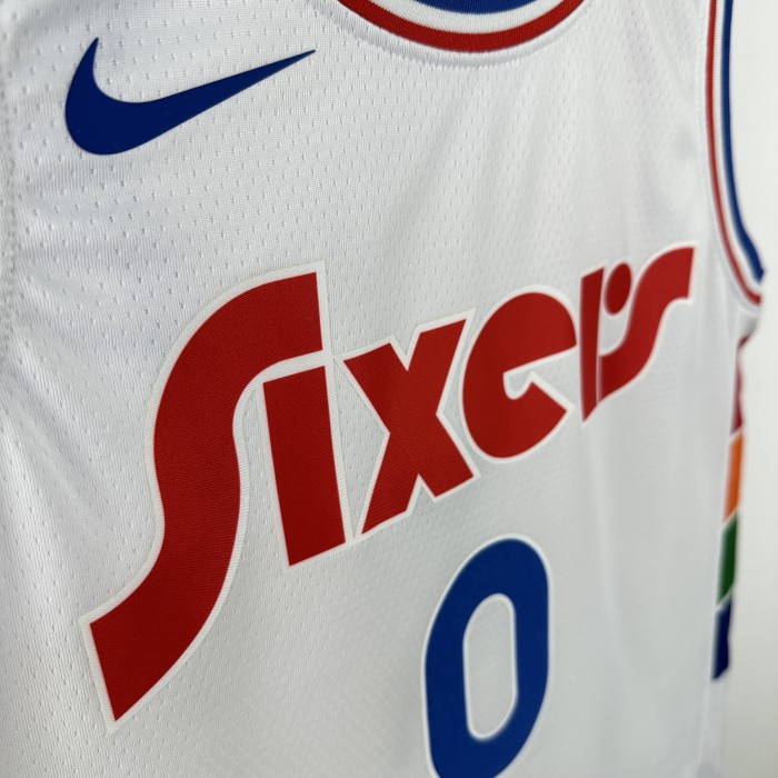 Philadelphia 76ers Jersey 24/25 Tyrese Maxey #0 Basketball Jersey City Edition