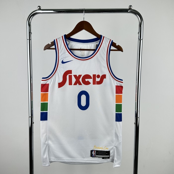 Philadelphia 76ers Jersey 24/25 Tyrese Maxey #0 Basketball Jersey City Edition
