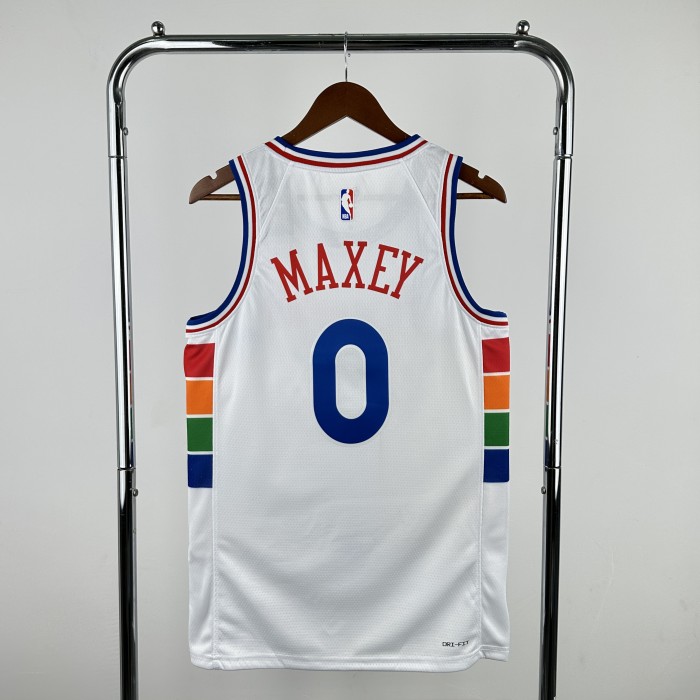 Philadelphia 76ers Jersey 24/25 Tyrese Maxey #0 Basketball Jersey City Edition