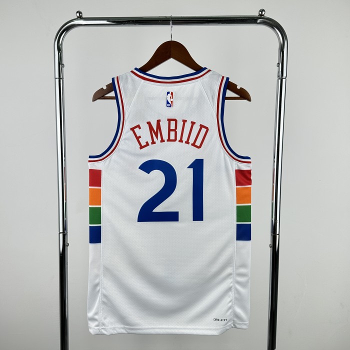 Philadelphia 76ers Jersey 24/25 Joel Embiid #21 Basketball Jersey City Edition