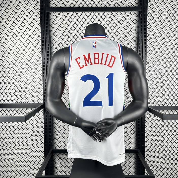 Philadelphia 76ers Jersey 24/25 Joel Embiid #21 Basketball Jersey City Edition