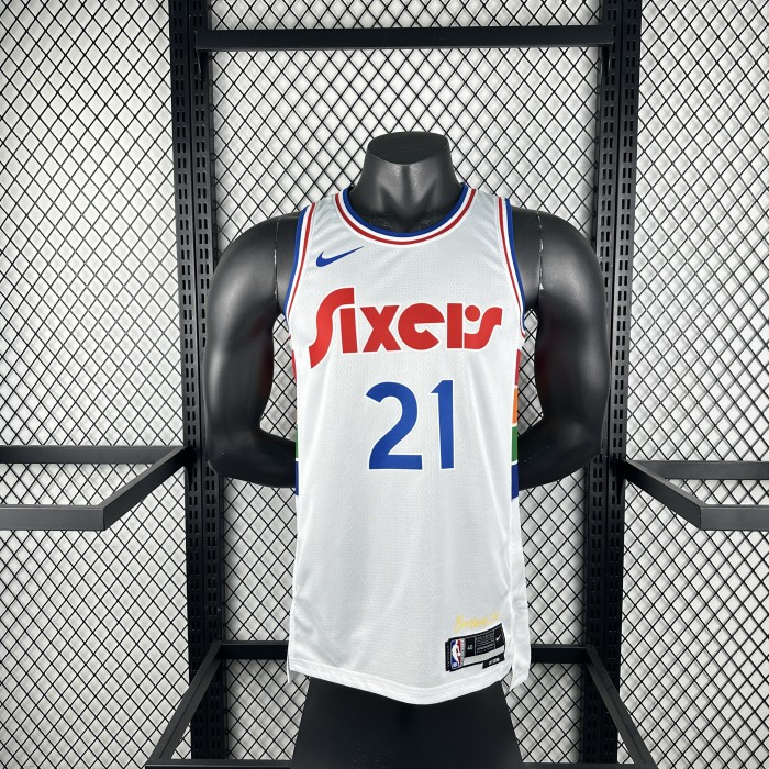Philadelphia 76ers Jersey 24/25 Joel Embiid #21 Basketball Jersey City Edition