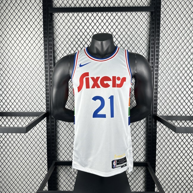 Philadelphia 76ers Jersey 24/25 Joel Embiid #21 Basketball Jersey City Edition