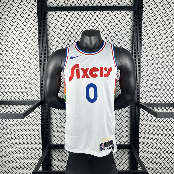 Philadelphia 76ers Jersey 24/25 Tyrese Maxey #0 Basketball Jersey City Edition