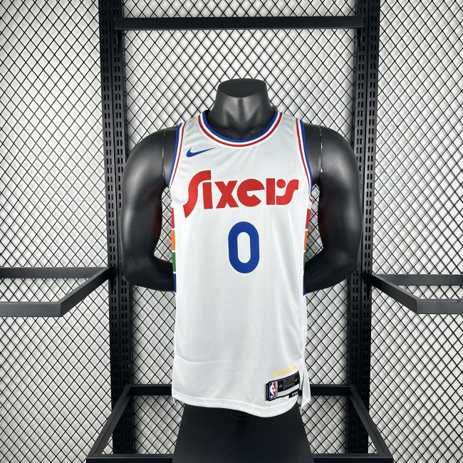 Philadelphia 76ers Jersey 24/25 Tyrese Maxey #0 Basketball Jersey City Edition