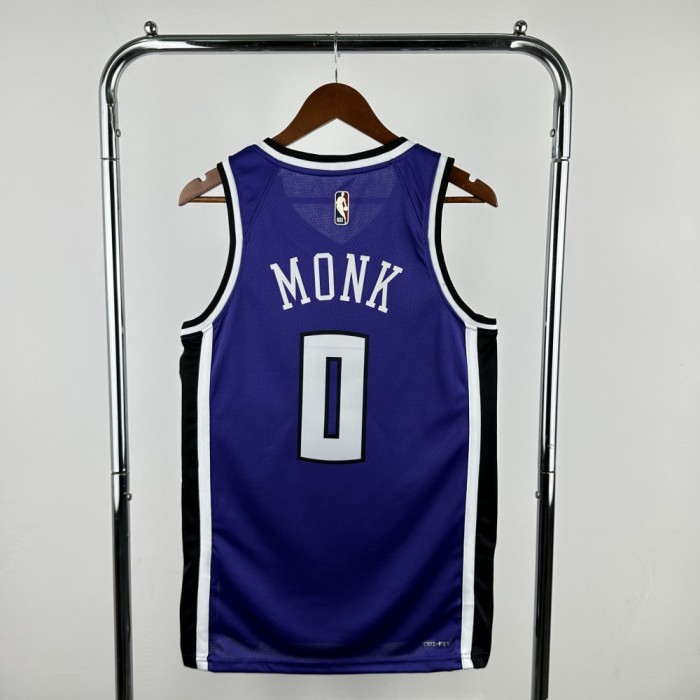 Sacramento Kings Jersey 24/25 Malik Ahmad Monk #0 Basketball Jersey Retro Edition