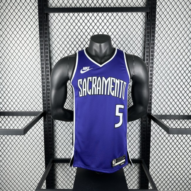 Sacramento Kings Jersey 24/25 De'Aaron Fox #5 Basketball Jersey Retro Edition