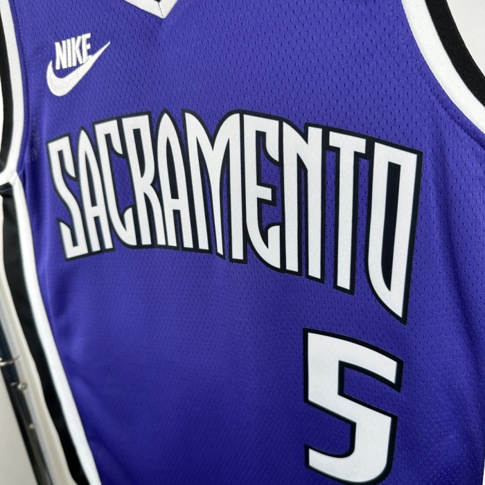 Sacramento Kings Jersey 24/25 De'Aaron Fox #5 Basketball Jersey Retro Edition