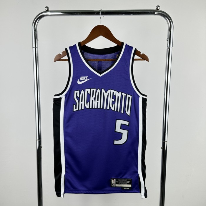 Sacramento Kings Jersey 24/25 De'Aaron Fox #5 Basketball Jersey Retro Edition