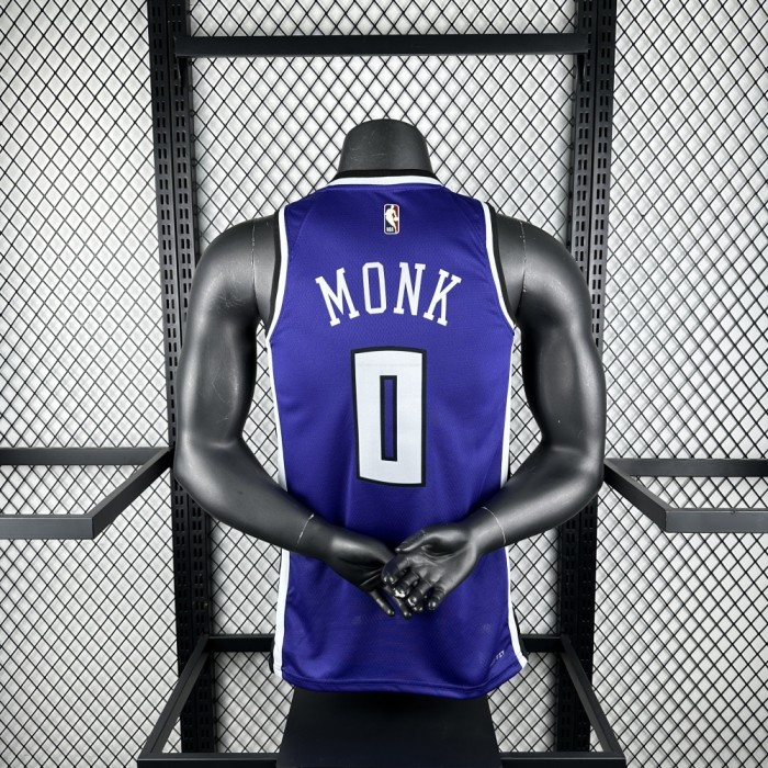 Sacramento Kings Jersey 24/25 Malik Ahmad Monk #0 Basketball Jersey Retro Edition