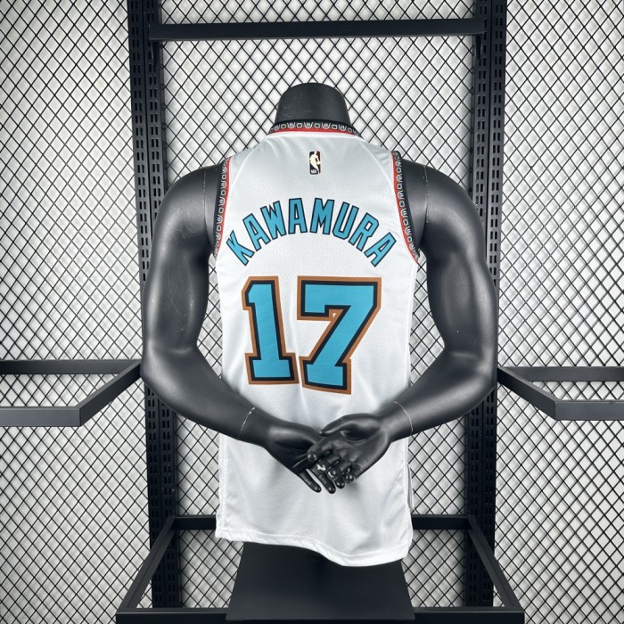 Memphis Grizzlies Jersey 24/25 Yuki Kawamura #17 Basketball Jersey Retro Edition