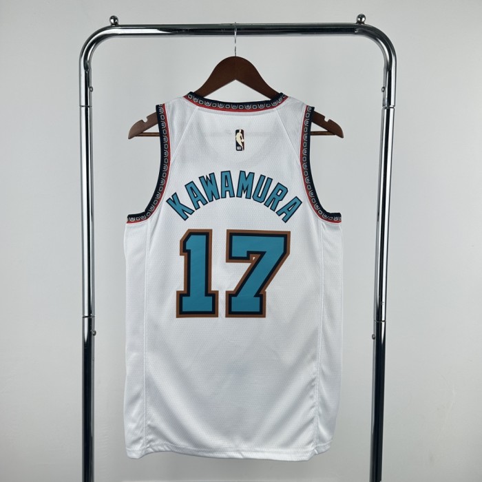 Memphis Grizzlies Jersey 24/25 Yuki Kawamura #17 Basketball Jersey Retro Edition
