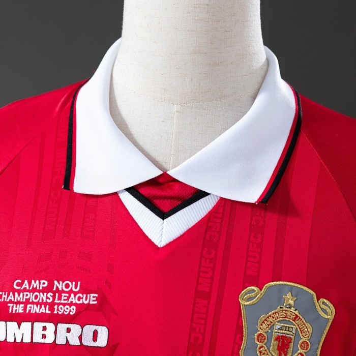 Man United Jersey 1999-00 Home Retro Kit Long Sleeves