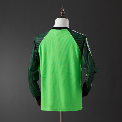 Man United Jersey 1998-99 Goalkeeper Green Retro Kit Long Sleeves