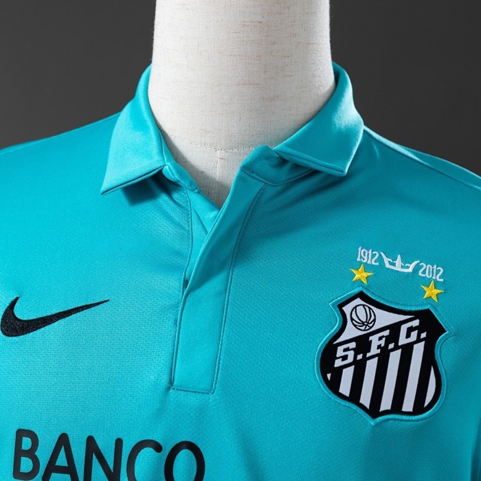 Santos Jersey 2012/13 Blue Retro Football Kit Long Sleeves