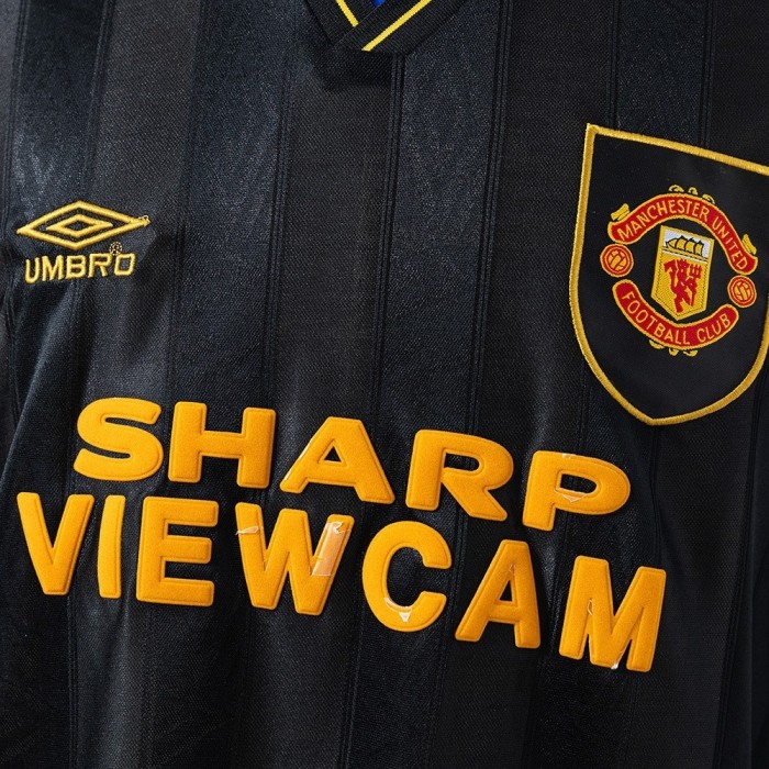 Man United Jersey 1993-95 Away Retro Football Kit Long Sleeves