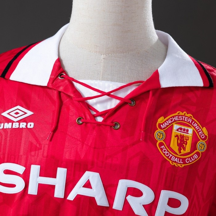 Man United Jersey 1992-94 Home Retro Football Kit Long Sleeves