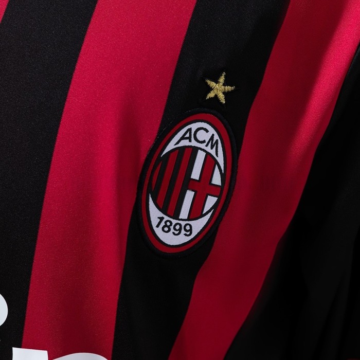 AC Milan Jersey 2013 2014 Retro Home Football Kit Long Sleeves