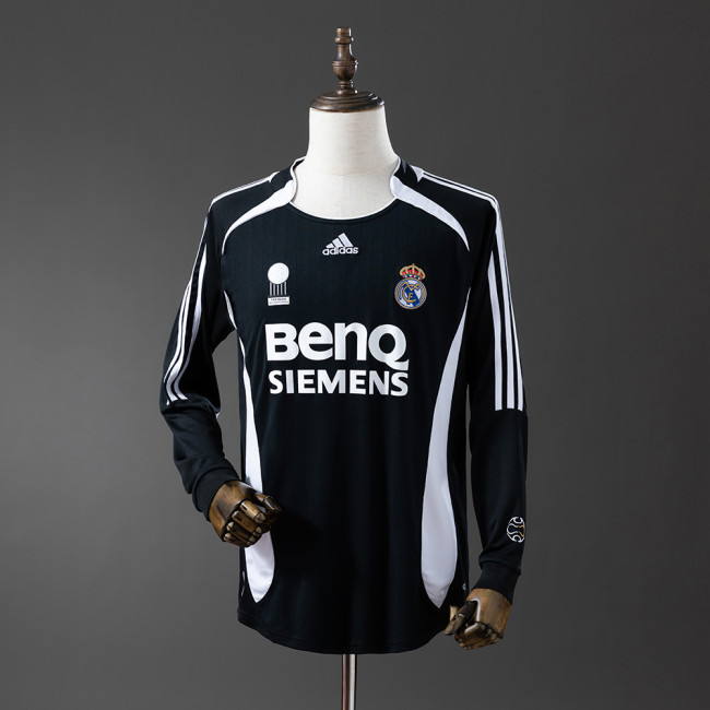 Real Madrid Jersey 2006/07 Third Retro Football Kit Long Sleeves