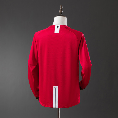Man United Jersey 2007/08 Home Retro Football Kit Long Sleeve