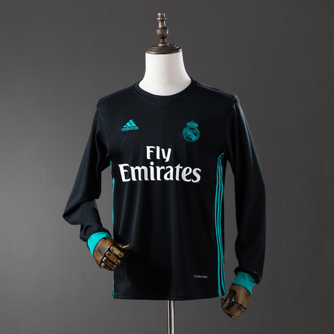 Real Madrid Jersey 2017/18 Away Retro Football Kit Long Sleeves