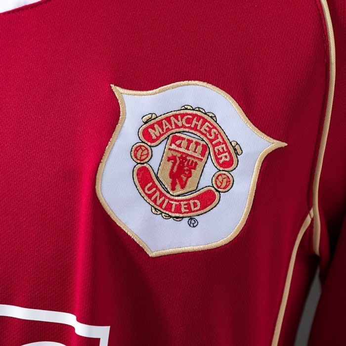 Man United Jersey 2006/07 Home Retro Football Kit Long Sleeves