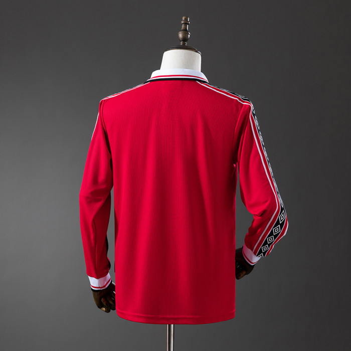 Man United Jersey1998-99 Home Retro Football Kit Long Sleeves